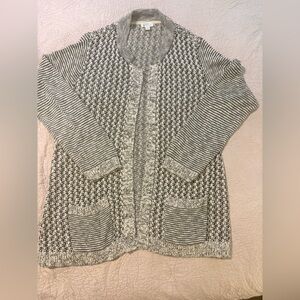 Market & Spruce Black and White Knit Cardigan